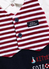 Fancy Velour Romper - Sailor